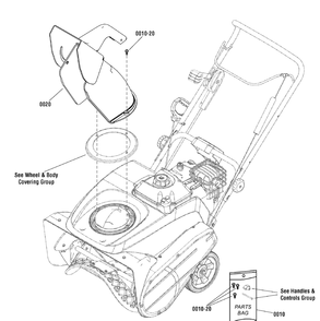 Chute Group - Remote Diagram and Parts List for 1695950  Briggs and Stratton Snow Blower